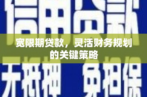 昌都宽限期贷款，灵活财务规划的关键策略
