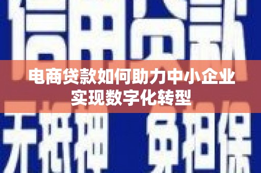 昌都电商贷款如何助力中小企业实现数字化转型