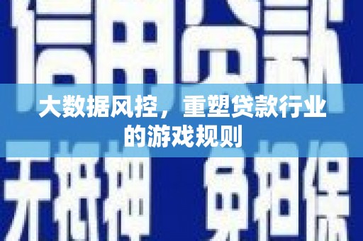昌都大数据风控，重塑贷款行业的游戏规则