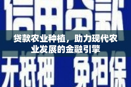 昌都贷款农业种植，助力现代农业发展的金融引擎