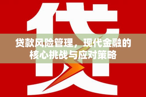 昌都贷款风险管理，现代金融的核心挑战与应对策略