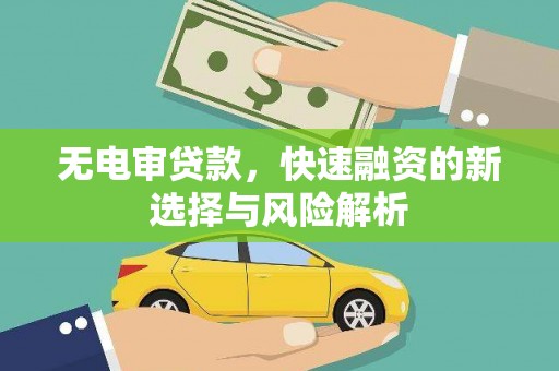 昌都无电审贷款，快速融资的新选择与风险解析