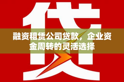 昌都融资租赁公司贷款，企业资金周转的灵活选择