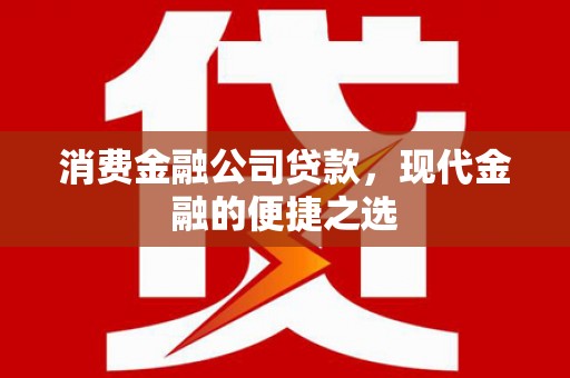 昌都消费金融公司贷款，现代金融的便捷之选