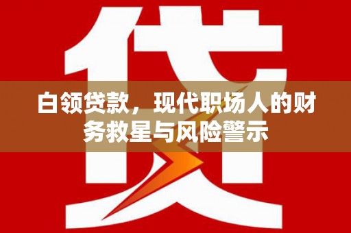 昌都白领贷款，现代职场人的财务救星与风险警示