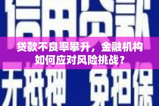昌都贷款不良率攀升，金融机构如何应对风险挑战？