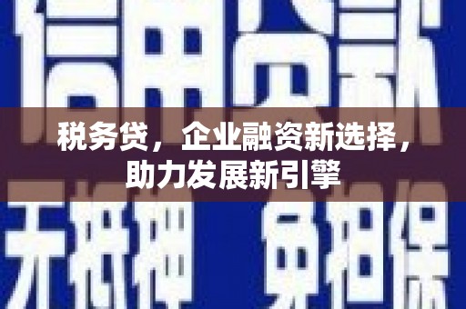 昌都税务贷，企业融资新选择，助力发展新引擎