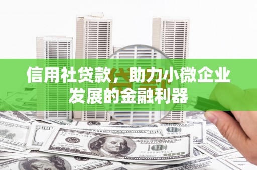 昌都信用社贷款，助力小微企业发展的金融利器