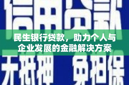 昌都民生银行贷款，助力个人与企业发展的金融解决方案