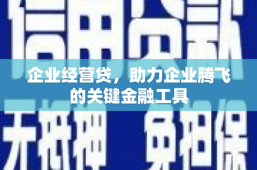 昌都企业经营贷，助力企业腾飞的关键金融工具