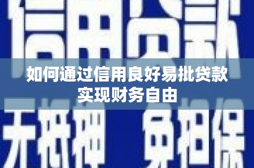 昌都如何通过信用良好易批贷款实现财务自由