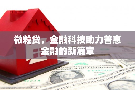 昌都微粒贷，金融科技助力普惠金融的新篇章