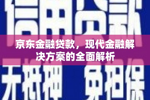 昌都京东金融贷款，现代金融解决方案的全面解析
